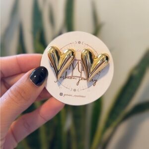 Gold Heart Earrings